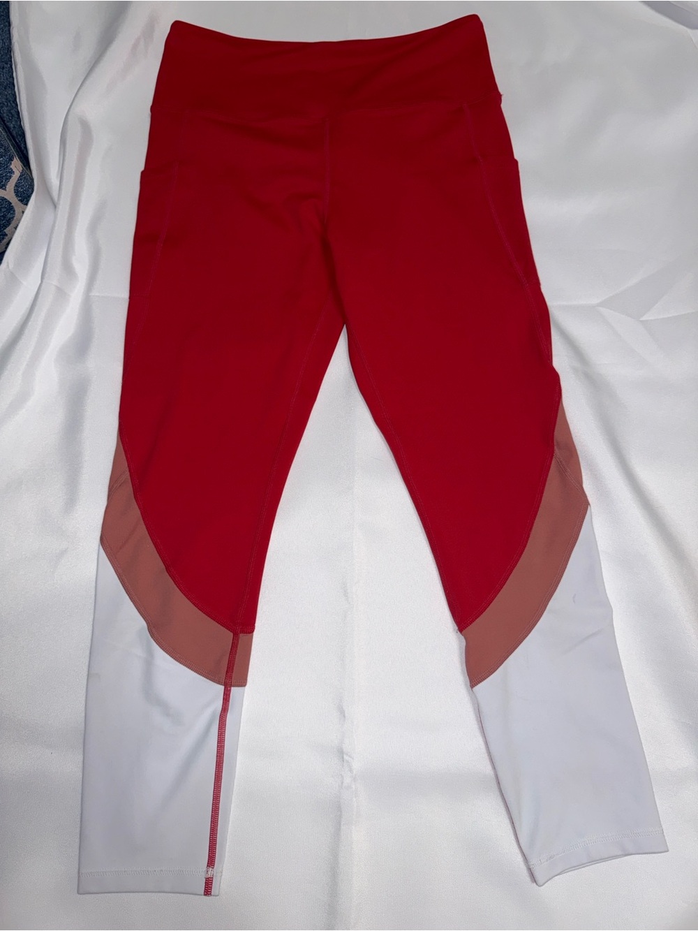 ZYIA Red, Rose, White Colorblock Leggings